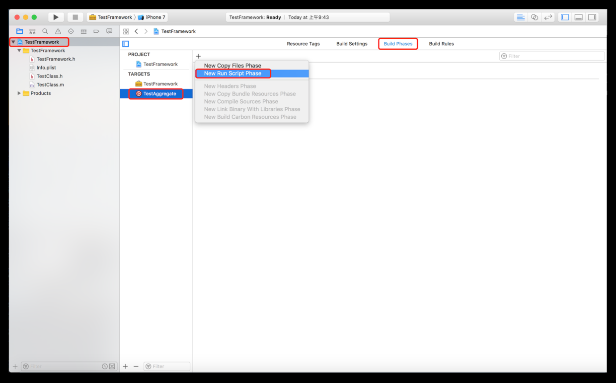 New Run Script Phase