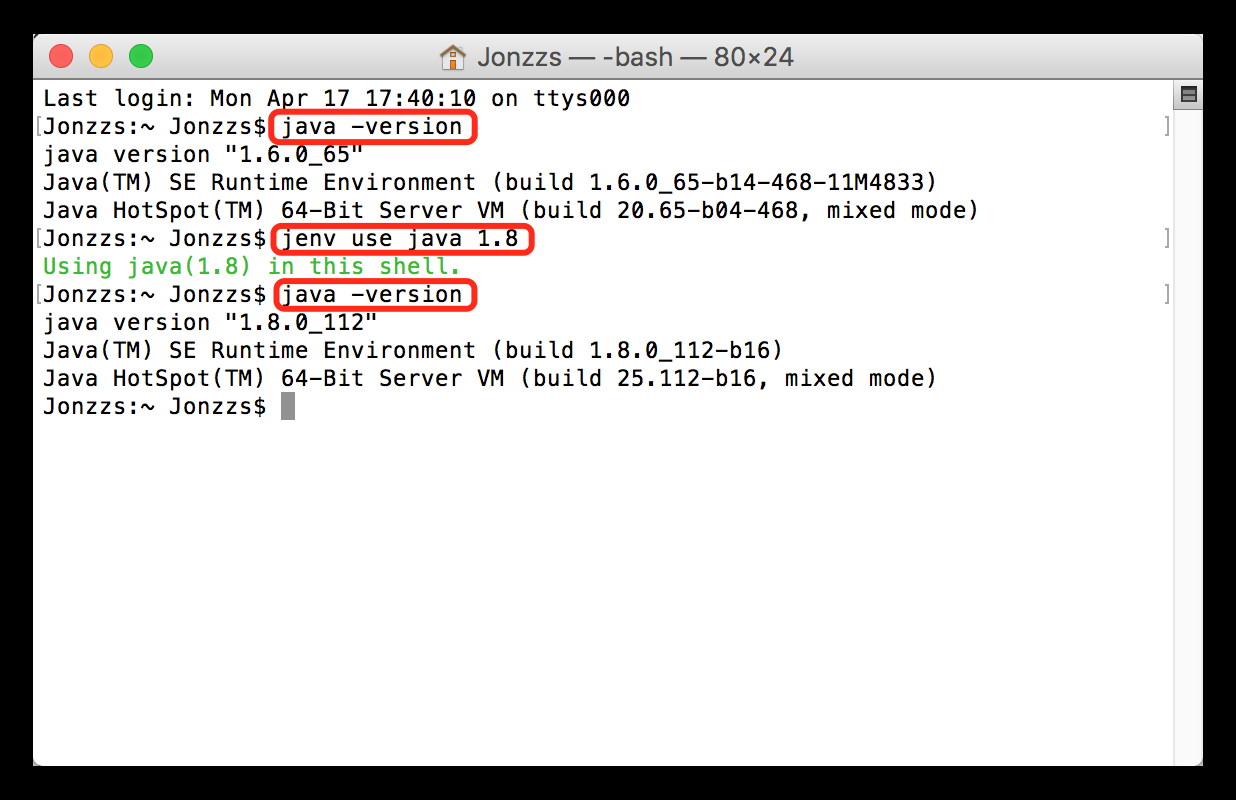 切换 `Java JDK` 版本